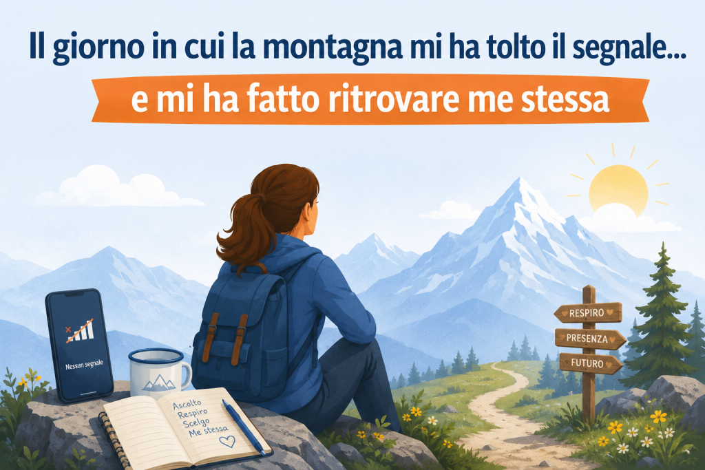 Il giorno in cui la montagna mi ha tolto il segnale… e mi ha fatto ritrovare me stessa montagna